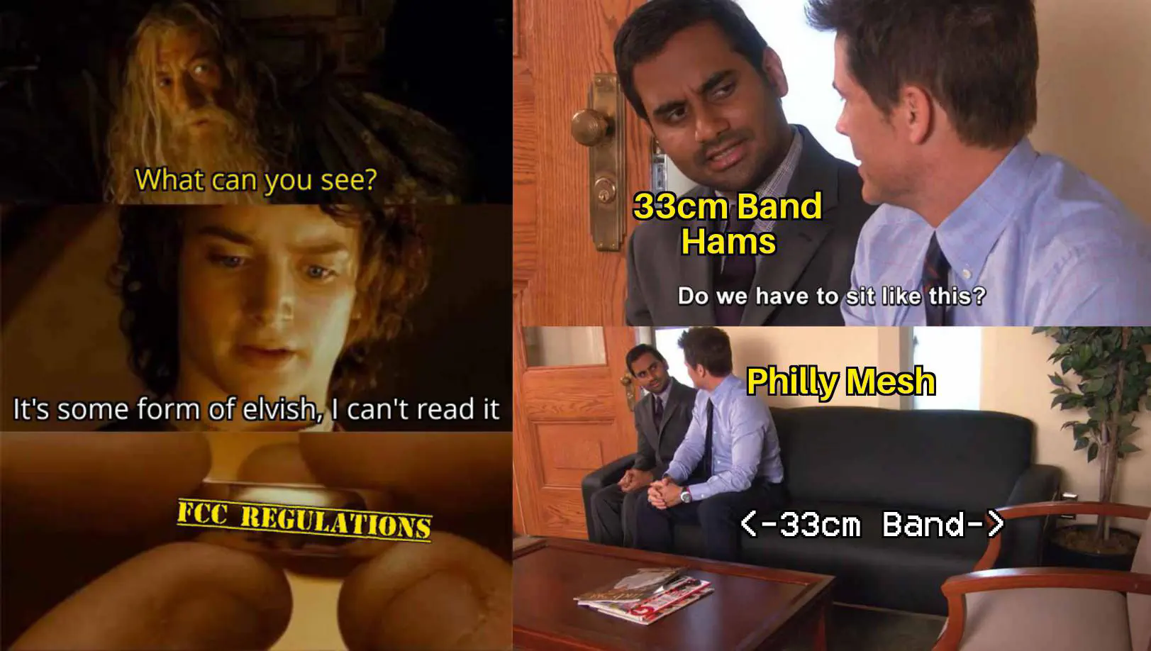 Memes for Philly Mesh Not Respecting the 33cm Amateur Radio Band
